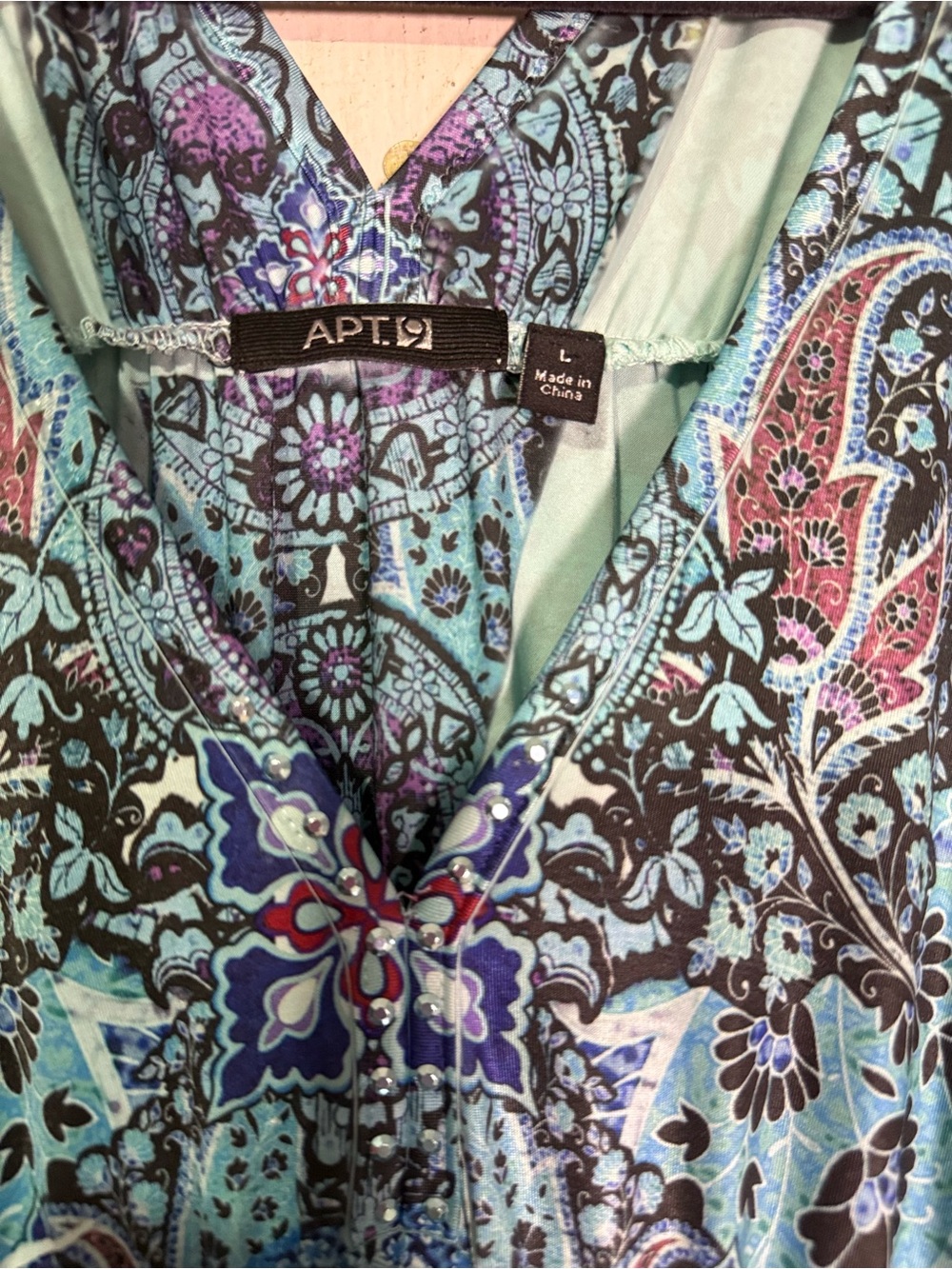 Apt. 9 Paisley Print Sleeveless V-Neck Dress - Women's Size Large - Picture 5 of 8